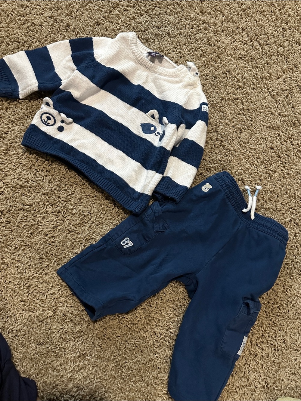 Raccoon Knit Sweater & Navy Jogger *from France*